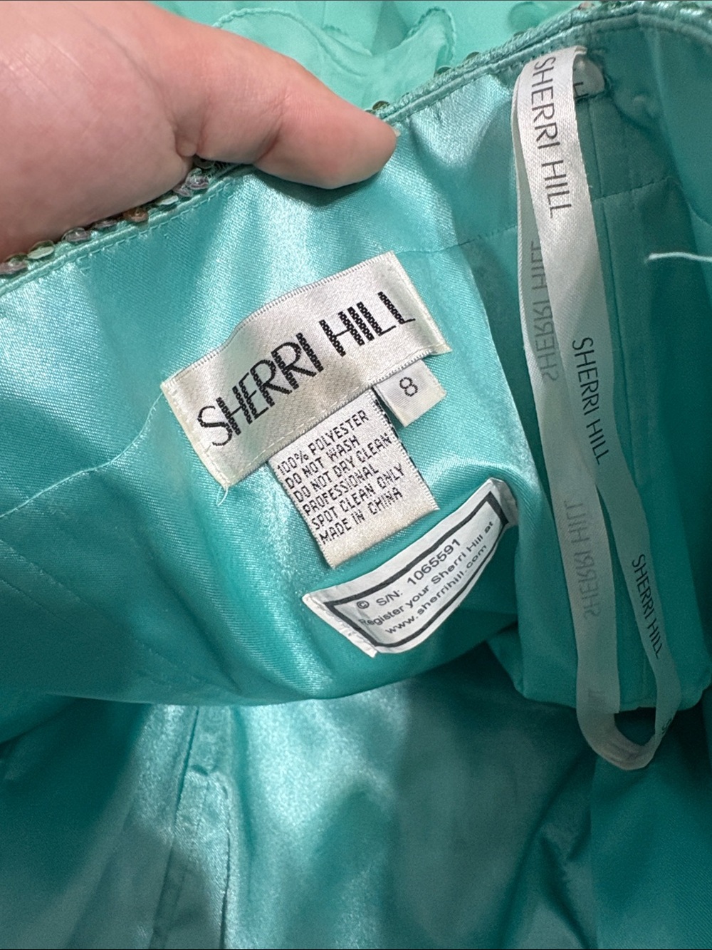 👗TEAL SHERRI HILL STRAPLESS DRESS - Picture 9 of 9